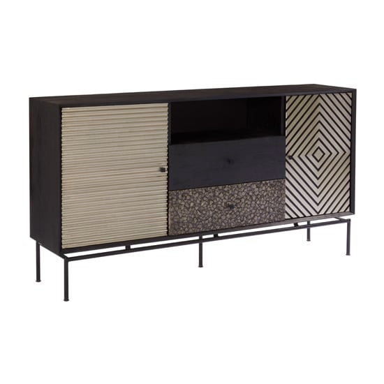 Read more about Algieba wooden sideboard with 2 doors 2 drawers in black