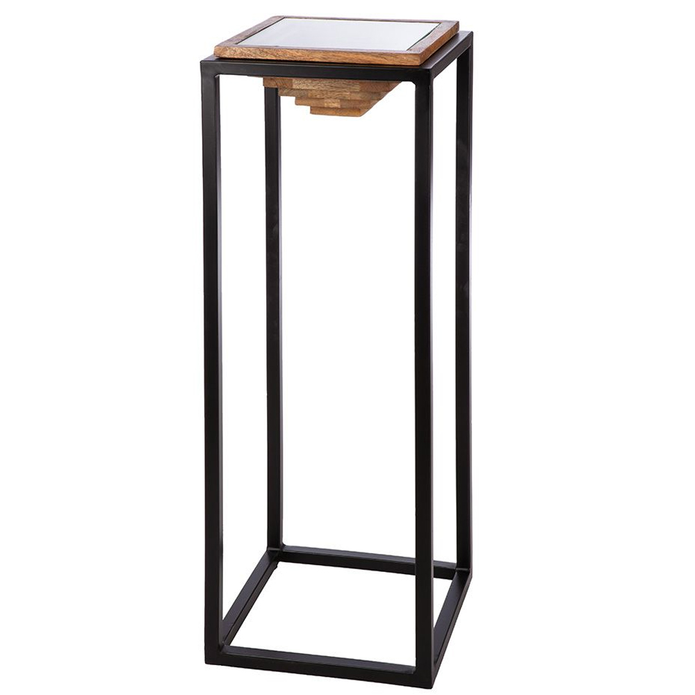 Algona Metal Square Decorative Pillar In Brown And Black