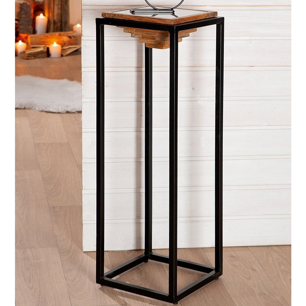 Algona Metal Square Decorative Pillar In Brown And Black