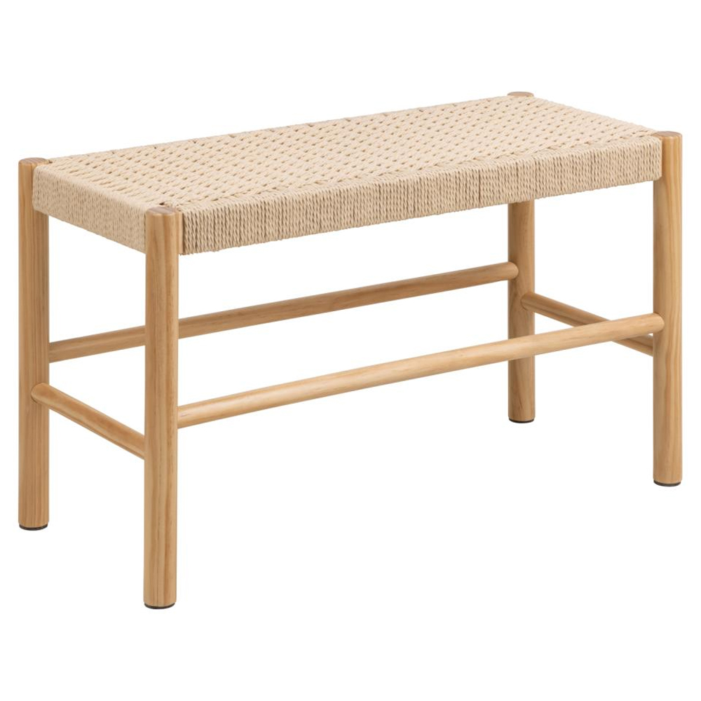 Algona Rattan Hallway Seating Bench With Wooden Frame In Oak