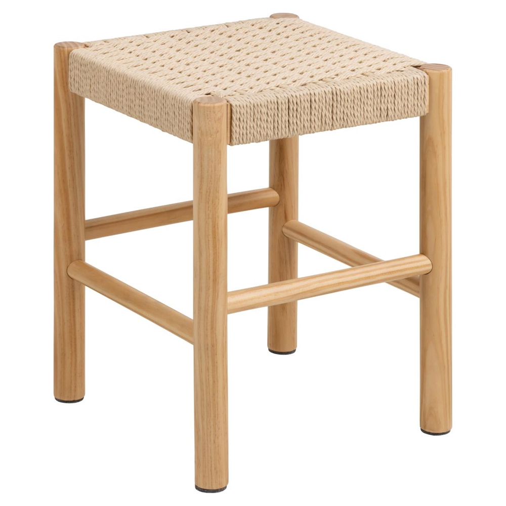 Algona Rattan Stool With Wooden Frame In Oak