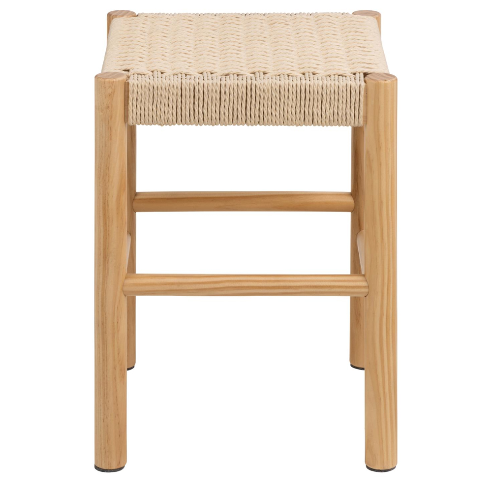 Algona Rattan Stool With Wooden Frame In Oak