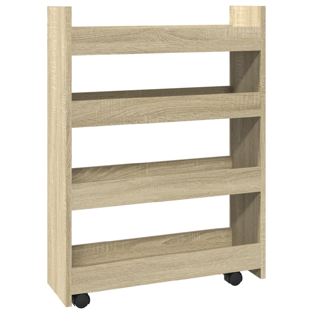 Algona Wooden Kitchen Trolley With 4 Shelves In Sonoma Oak