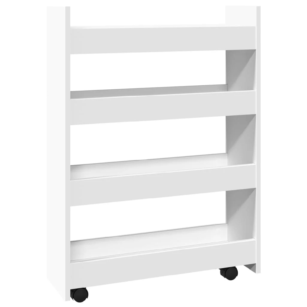 Algona Wooden Kitchen Trolley With 4 Shelves In White