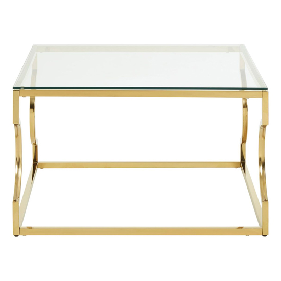 Algorab Clear Glass Square Coffee Table With Curved Frame_3