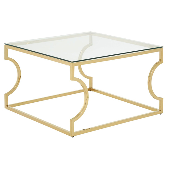 Algorab Clear Glass Square Coffee Table With Curved Frame_1