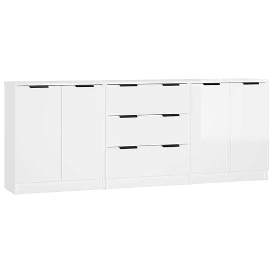 Algot High Gloss Sideboard With 4 Doors 3 Drawers In White_2