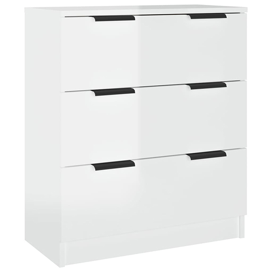 Algot High Gloss Sideboard With 4 Doors 3 Drawers In White_4