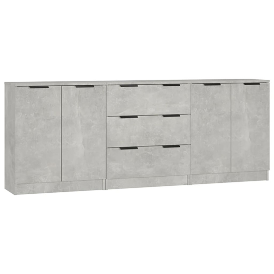 Algot Sideboard With 4 Doors 3 Drawers In Concrete Effect