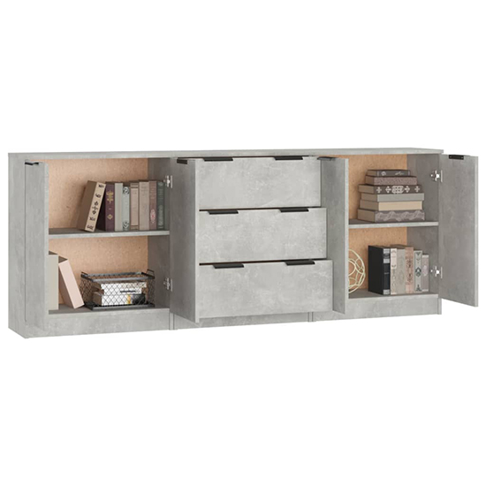 Algot Sideboard With 4 Doors 3 Drawers In Concrete Effect_3