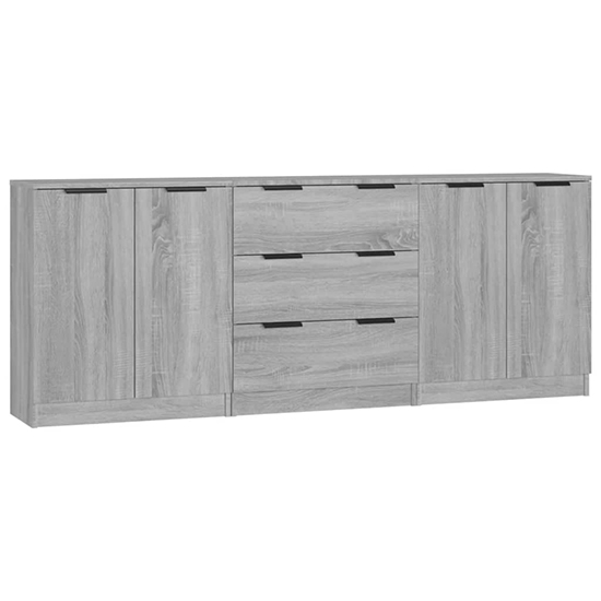 Algot Sideboard With 4 Doors 3 Drawers In Grey Sonoma Oak