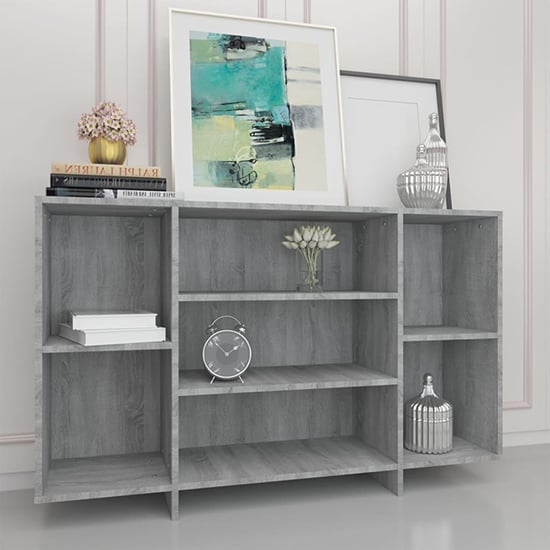 Algot Wooden Shelving Unit With 4 Shelves In Grey Sonoma Oak