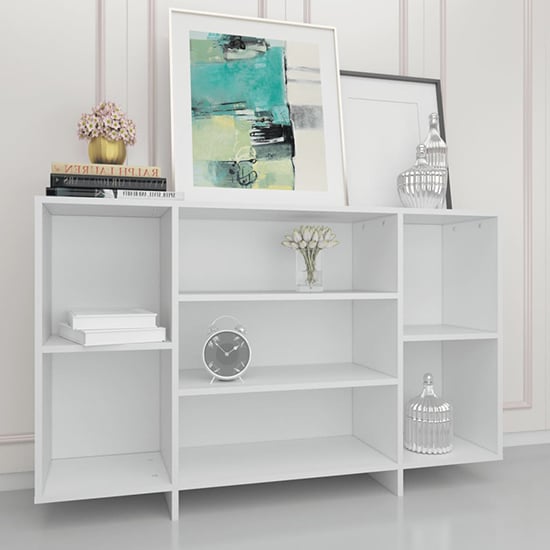 Read more about Algot wooden shelving unit with 4 shelves in white