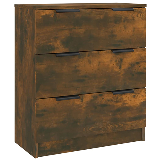 Algot Wooden Sideboard With 4 Doors 3 Drawers In Smoked Oak