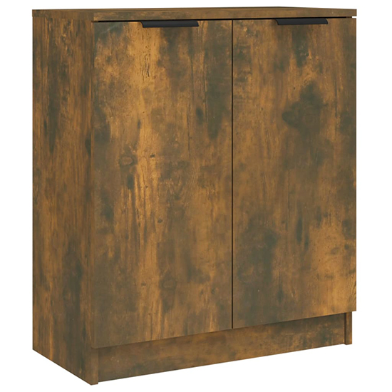 Algot Wooden Sideboard With 4 Doors 3 Drawers In Smoked Oak