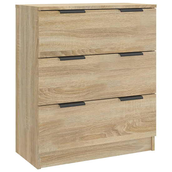 Algot Wooden Sideboard With 4 Doors 3 Drawers In Sonoma Oak