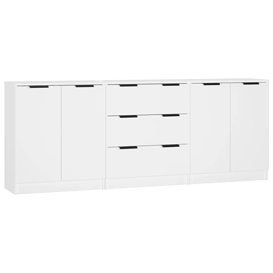 Algot Wooden Sideboard With 4 Doors 3 Drawers In White
