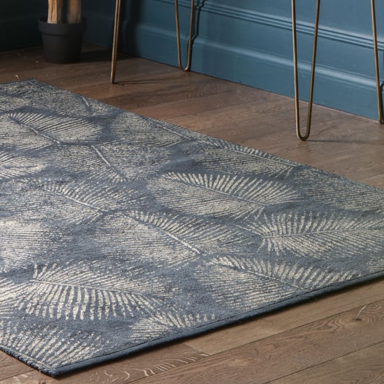 Product photograph of Alhambra Cotton Metallic Print Rug In Charcoal from Furniture in Fashion