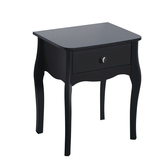 Alice Wooden Bedside Cabinet In Black With 1 Drawer_2
