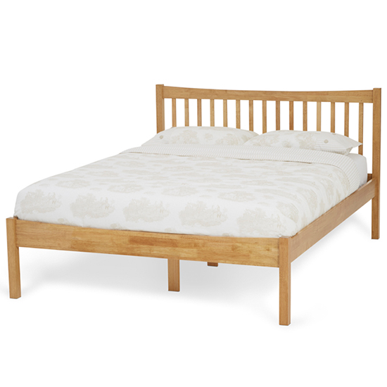 Alice Hevea Wooden King Size Bed In Honey Oak