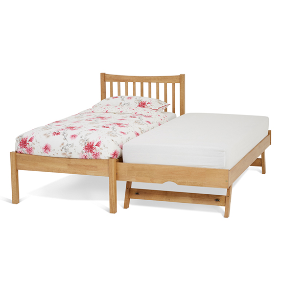 Alice Hevea Wooden Single Bed With Guest Bed In Honey Oak | FiF