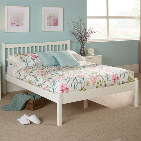 Product photograph of Alice Hevea Wooden Super King Size Bed In Opal White from Furniture in Fashion