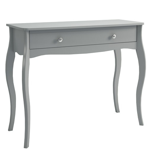 Alice Wooden Dressing Table In Grey With 1 Drawer
