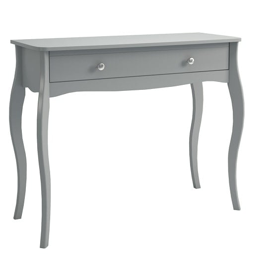 grey and wood dressing table