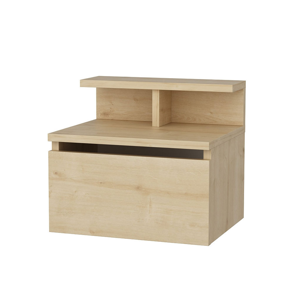 Alice Wooden Wall Mounted Bedside Cabinet in Oak