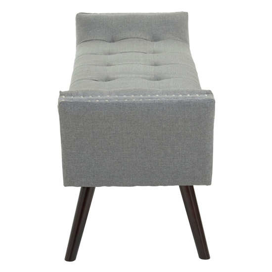 Alicia Fabric Hallway Seating Bench In Grey With Wooden Legs
