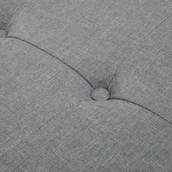 Alicia Fabric Hallway Seating Bench In Grey With Wooden Legs