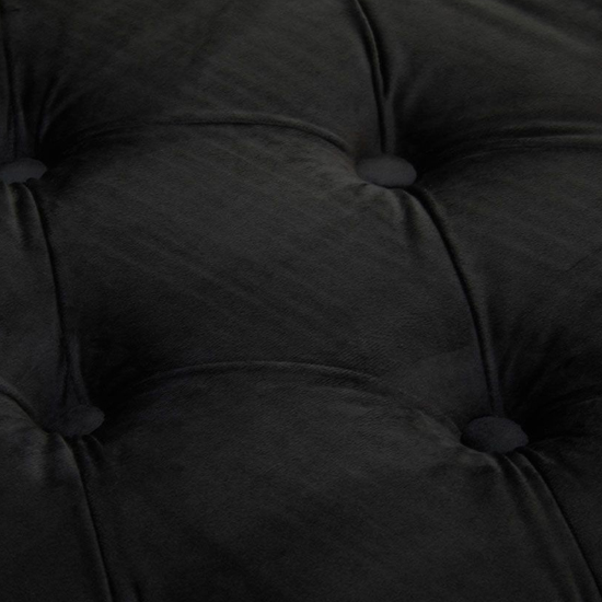 Alicia Velvet Hallway Seating Bench In Black With Wooden Feets