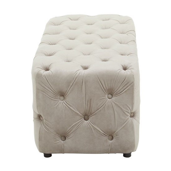 Alicia Velvet Hallway Seating Bench In Mink With Wooden Feets