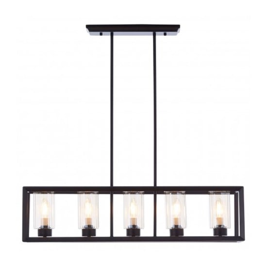 Alike Rectangular 5 Bulbs Pendant Light In Black