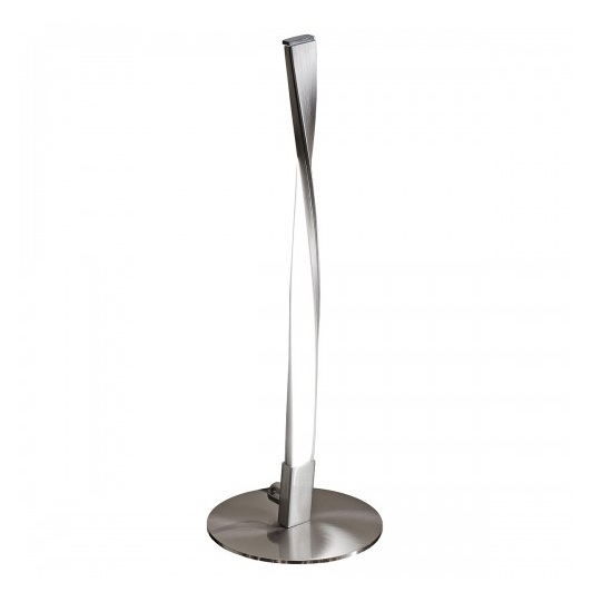 Photo of Alimos small twist table lamp in satin nickel