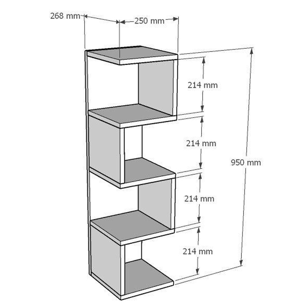 Alin Wooden Bookcase in Sapphire Oak