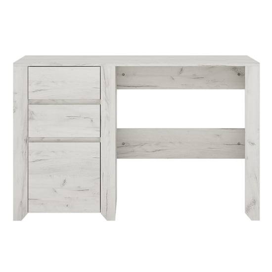 Alink Wooden Laptop Desk With 3 Drawers In White