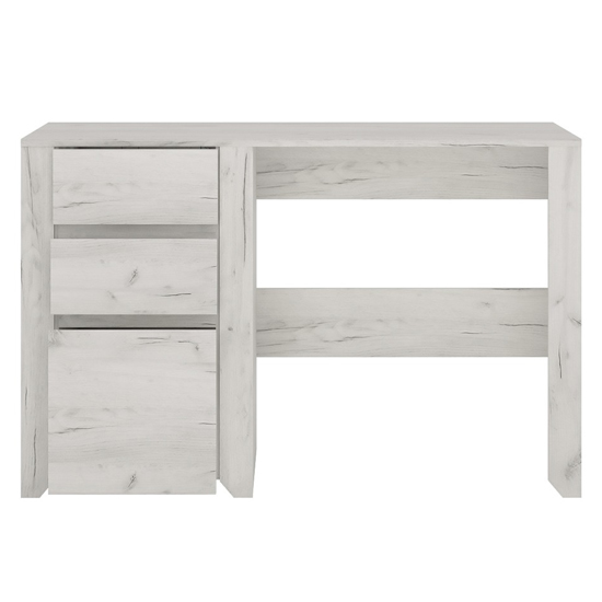 Alink Wooden Laptop Desk With 3 Drawers In White
