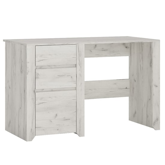 Product photograph of Alink Wooden 1 Door 2 Drawers Computer Desk In White from Furniture in Fashion