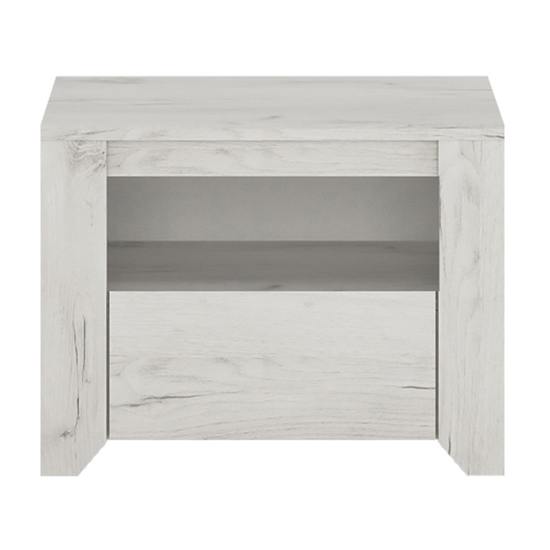Alink Wooden Bedside Cabinet With 1 Drawer In White