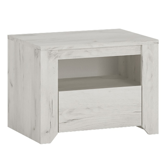 Alink Wooden Bedside Cabinet With 1 Drawer In White