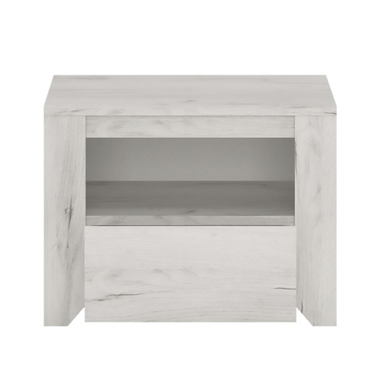 Alink Wooden Bedside Cabinet With 1 Drawer In White