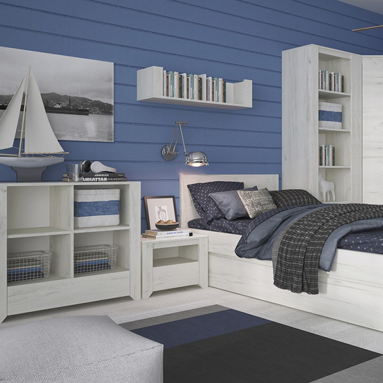 Alink Wooden Bedside Cabinet With 1 Drawer In White