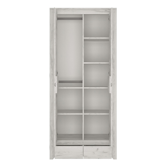 Alink Wooden Wardrobe With 2 Doors 2 Drawers In White