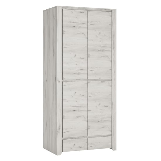 Product photograph of Alink Wooden 2 Doors 2 Drawers Wardrobe In White from Furniture in Fashion