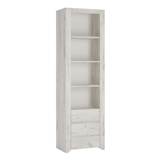 Read more about Alink wooden bookcase with 3 drawers in white