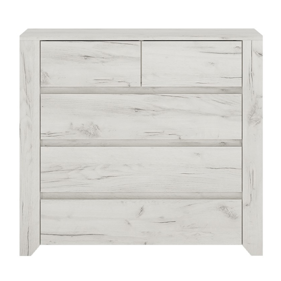 Alink Wooden Chest Of Drawers With 5 Drawers In White