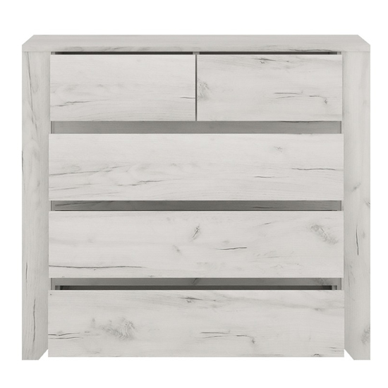 Alink Wooden Chest Of Drawers With 5 Drawers In White