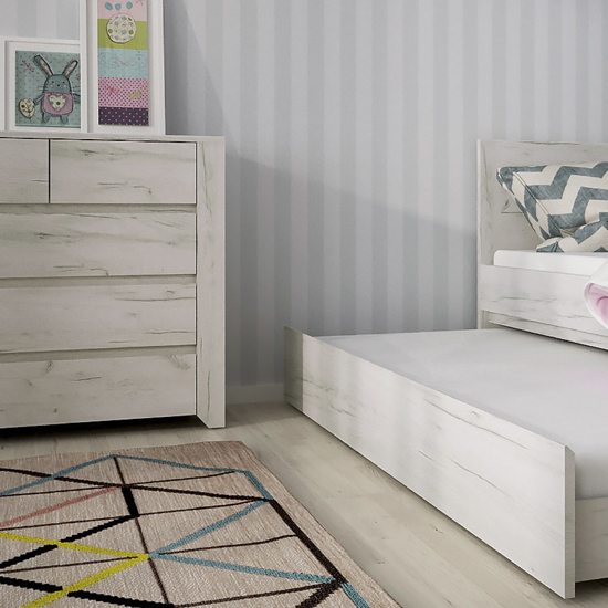 Alink Wooden Chest Of Drawers With 5 Drawers In White