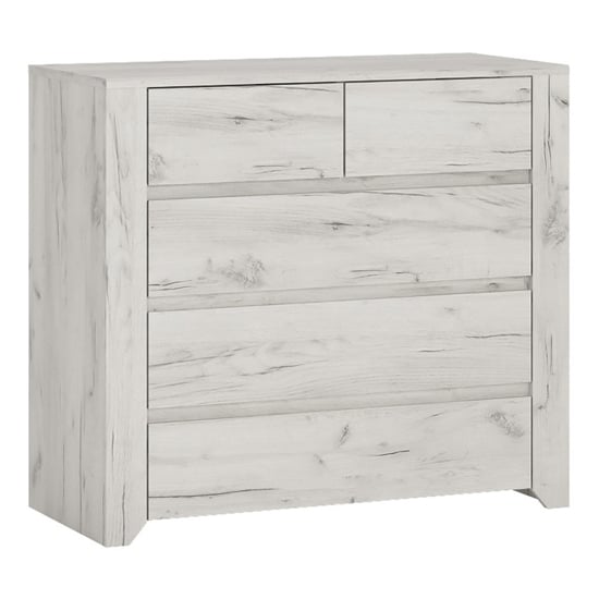 Product photograph of Alink Wooden Chest Of Drawers In White With 5 Drawers from Furniture in Fashion
